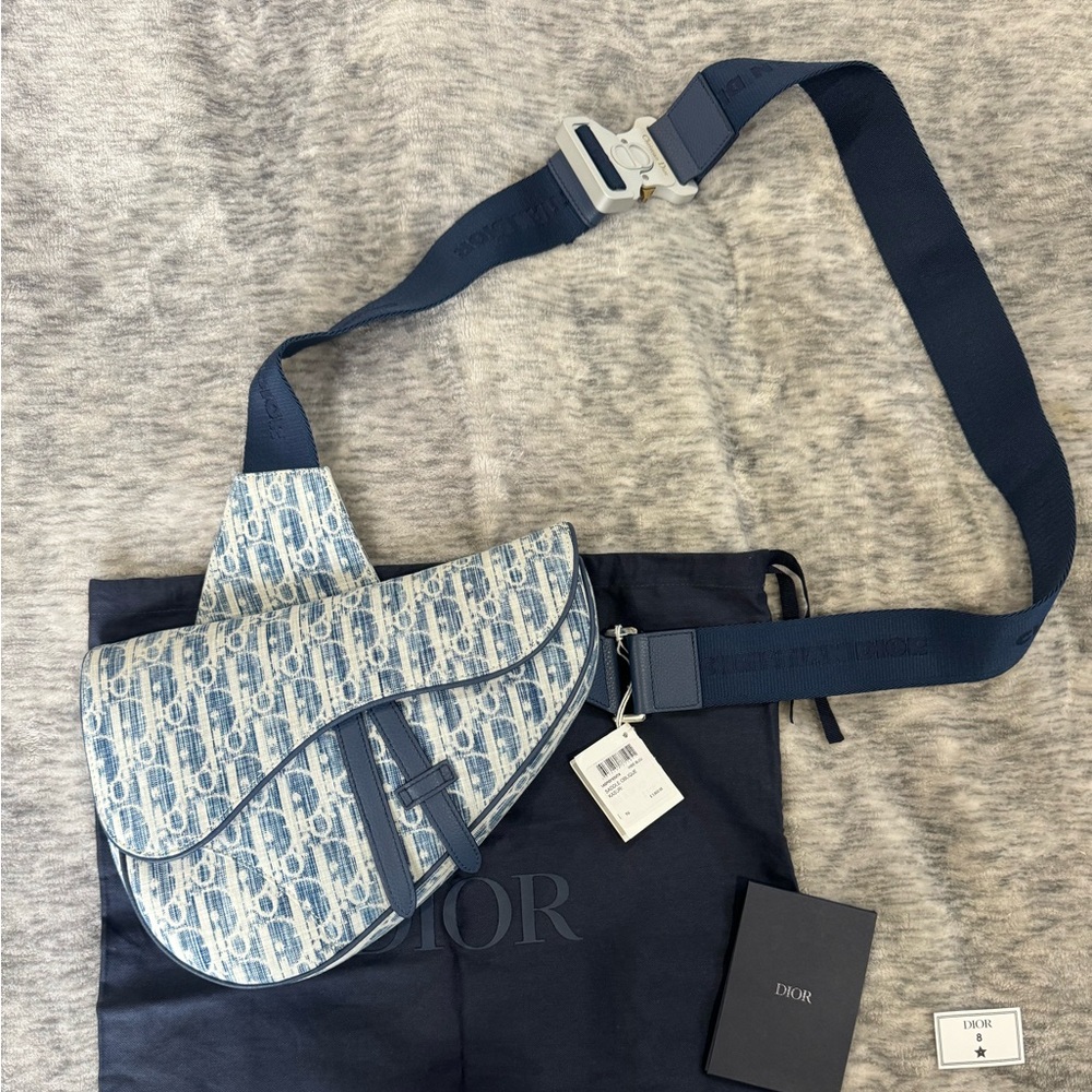 Dior Denim Saddle Bag Oblique